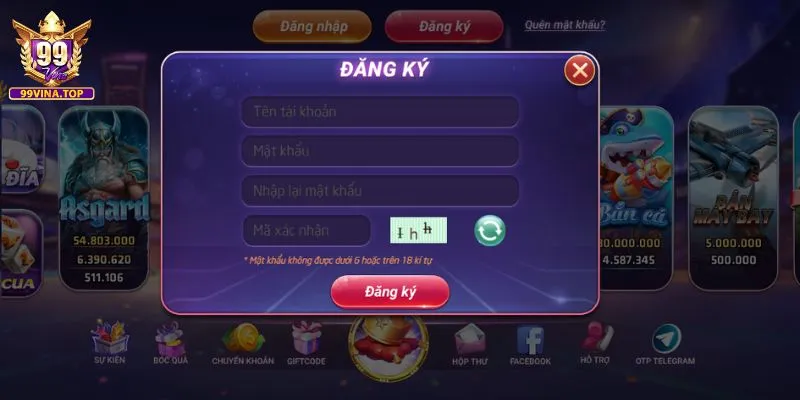 Hướng dẫn cách đăng ký, đăng nhập 99vina